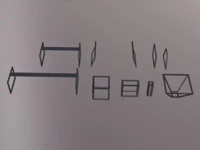 Modern Table Legs minimal set Low-poly 3D model