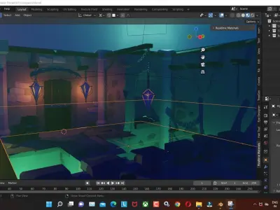 Dungeon 3d Model Render in blender Low-poly 3D model