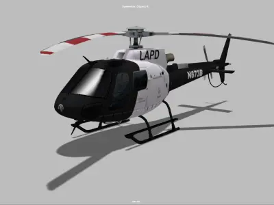 AS350 eurocopter LAPD Low-poly 3D model