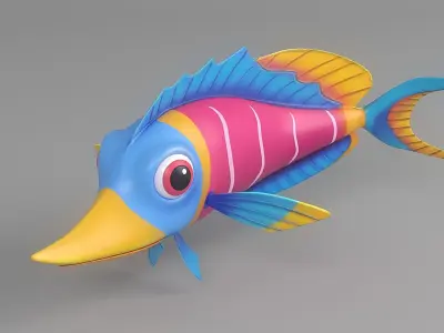 Cartoon Fish 2 Low-poly 3D model