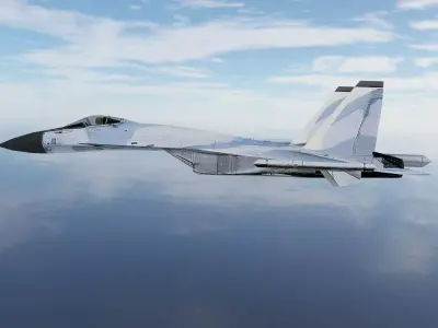 Sukhoi SU27 Flanker Low-poly 3D model