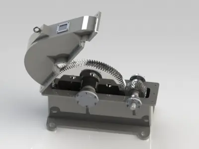 Single stage speed reduction Gearbox Free 3D model