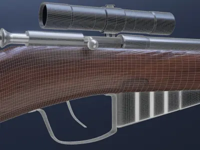 WW2 Sniper Rifle Mosin Nagant Style Low-poly 3D model