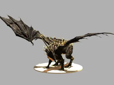 Black Dragon Kalameet Dark Souls Low-poly 3D model