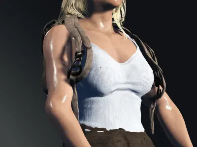 World War 2 Female Soldier Low-poly 3D model