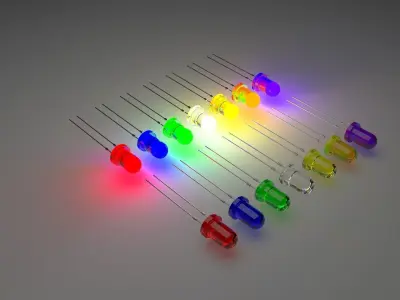 Illuminated and Not Illuminated Light Emitting Diodes Collection 3D model