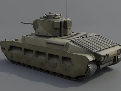 Matilda II Infantry Tank Low-poly 3D model