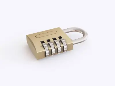 Combination padlock 3D model
