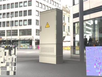 Electrical Distribution Cabinet 96 Low-poly 3D model