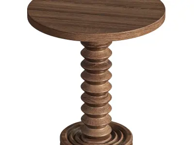 French Wood Side Table Free 3D model