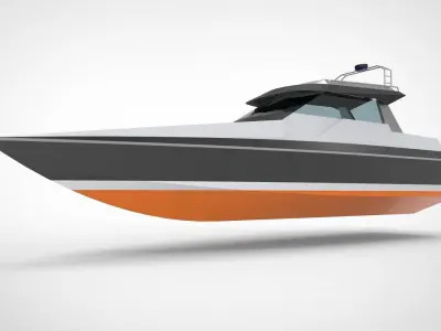 Fishing Boat Yacht Low-poly 3D model