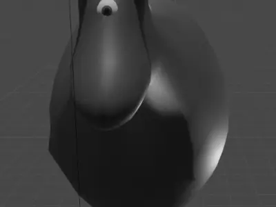 low poly bull model cow on pole Low-poly 3D model