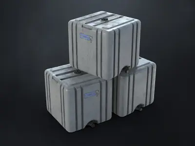 3 SUBD Low Poly Liquid Storage Container Variations Low-poly 3D model
