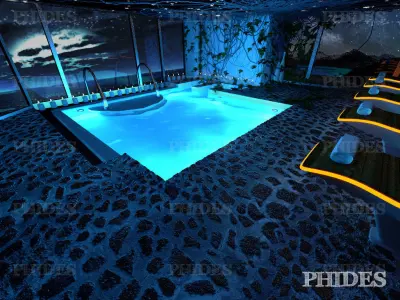 Swimming pool 3 night and day 3D model
