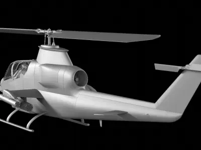 AH-1 - Cobra Attack Helicopter 3D model