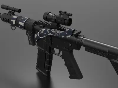 m4A1 Gun Fps - Tps Low-poly 3D model