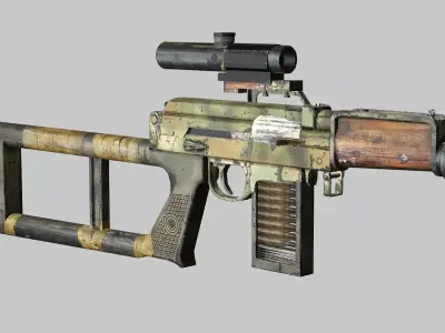 Sniper Denel 11NTW-20 Low-Poly 3D Model Low-poly 3D model