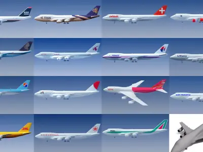 15 Airline Textures 3D Models 3D Model Collection