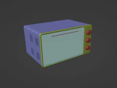 Microwave with 3 modes Low-poly 3D model