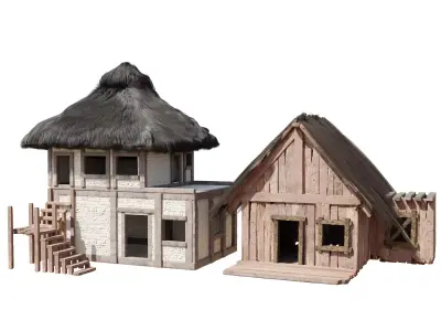 medieval house- pack of 2 3D model