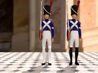 Grenadier de la Garde or Guard Grenadier of Napoleon Low-poly 3D model