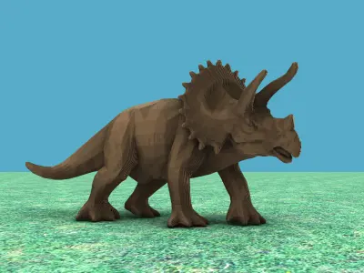 Triceratops parametric sculpture 3D model