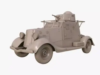 FAI M Armoured Car Clay Mental Ray 3D model