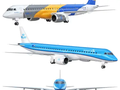 Embraer E195 E2 aircraft 3D model