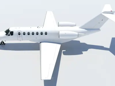 Cessna Citation CJ3 blank texture  jet PBR Low-poly 3D model