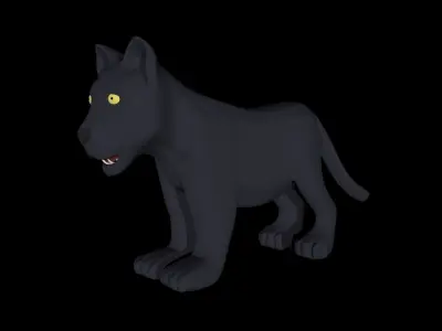 Black Panther Child Rigged 3d Model Free low-poly 3D model