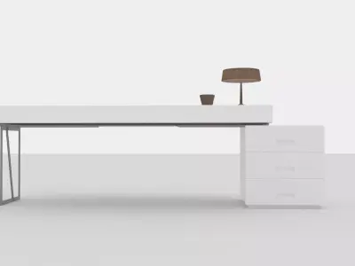 Loft Modern Office Desk Free 3D model