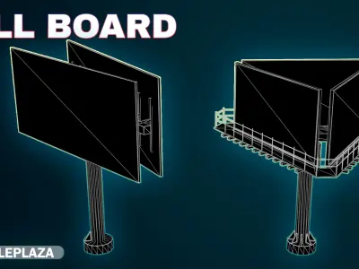 2 Billboard-game ready 3D model