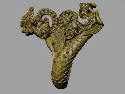 Fashion Women Mermaid Ring Free 3D print model