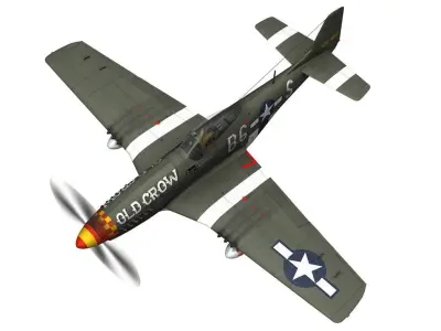 North American P-51D Mustang - Old Crow 3D model