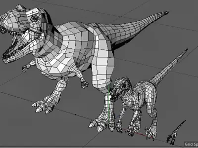 Dinosaur Mesh Low-poly 3D model