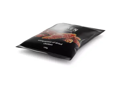 Meat snacks and cabanossi Chicken Jerky Low-poly 3D model