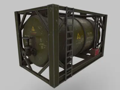 Military Fuel Tank - Low Poly - Game Ready Low-poly 3D model