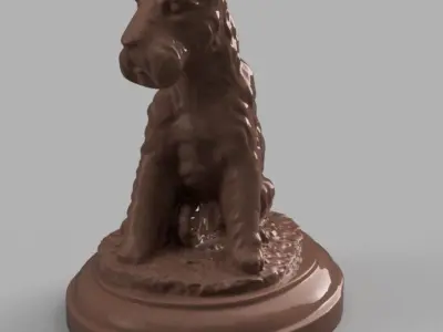 Chien irish terrier statue 3D print model