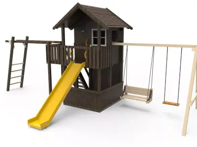 Simple Wood Playground 3D model