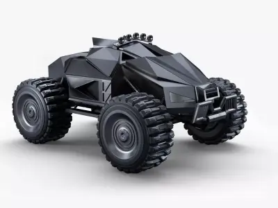 Sci-fi Car PBR Low-poly 3D model