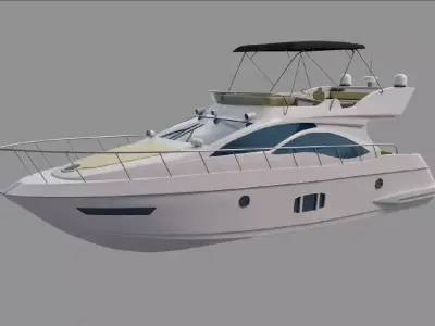 Sport Yacht 3D model Low-poly 3D model