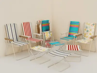 Low poly Outdoor Chairs Low-poly 3D model