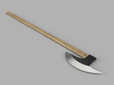 Stunning Axe with Nordic runes imprinted Free 3D model