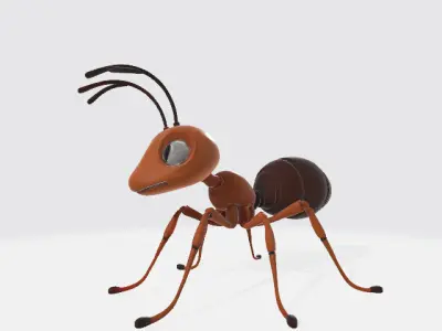 Cartoon ant Low-poly 3D model