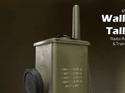 WW2 Army Radio Walkie Talkie Game-ready Textured Low-poly 3D model