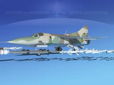 Mig-23 Fighter Ethiopia 3D model