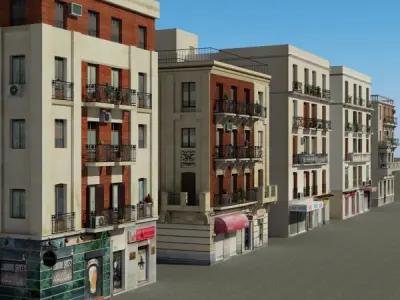 Building Collection 51 - 60 Low-poly 3D model