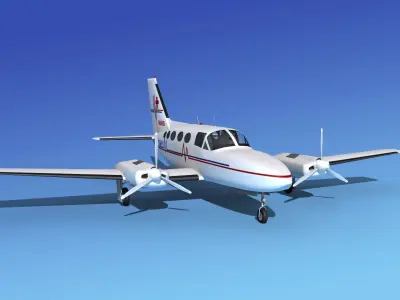Cessna 414A Chancellor AngelFlight 3D model