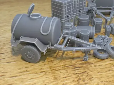 MILITARY FUEL PROPS FOR WAR TERRAIN 1-35 SUPPORTED STL 3D print model