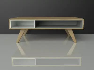 Coffee table - wood - colorful - furniture set - Artrzcinski Low-poly 3D model